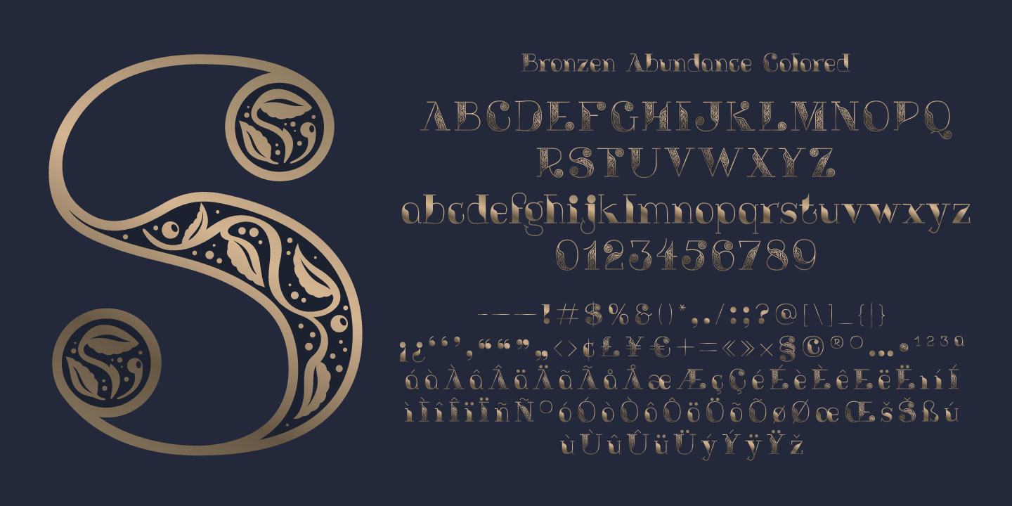 Пример шрифта Bronzen Abundance #3